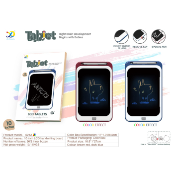 Podręczny Tablet 10' do Rysowania dla dzieci 3+ Czerwony + Rysik + Kolorowe rysunki